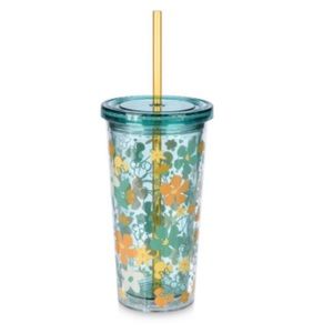 Adorable Disney tumbler in green with flowers and Minni ears with a bow